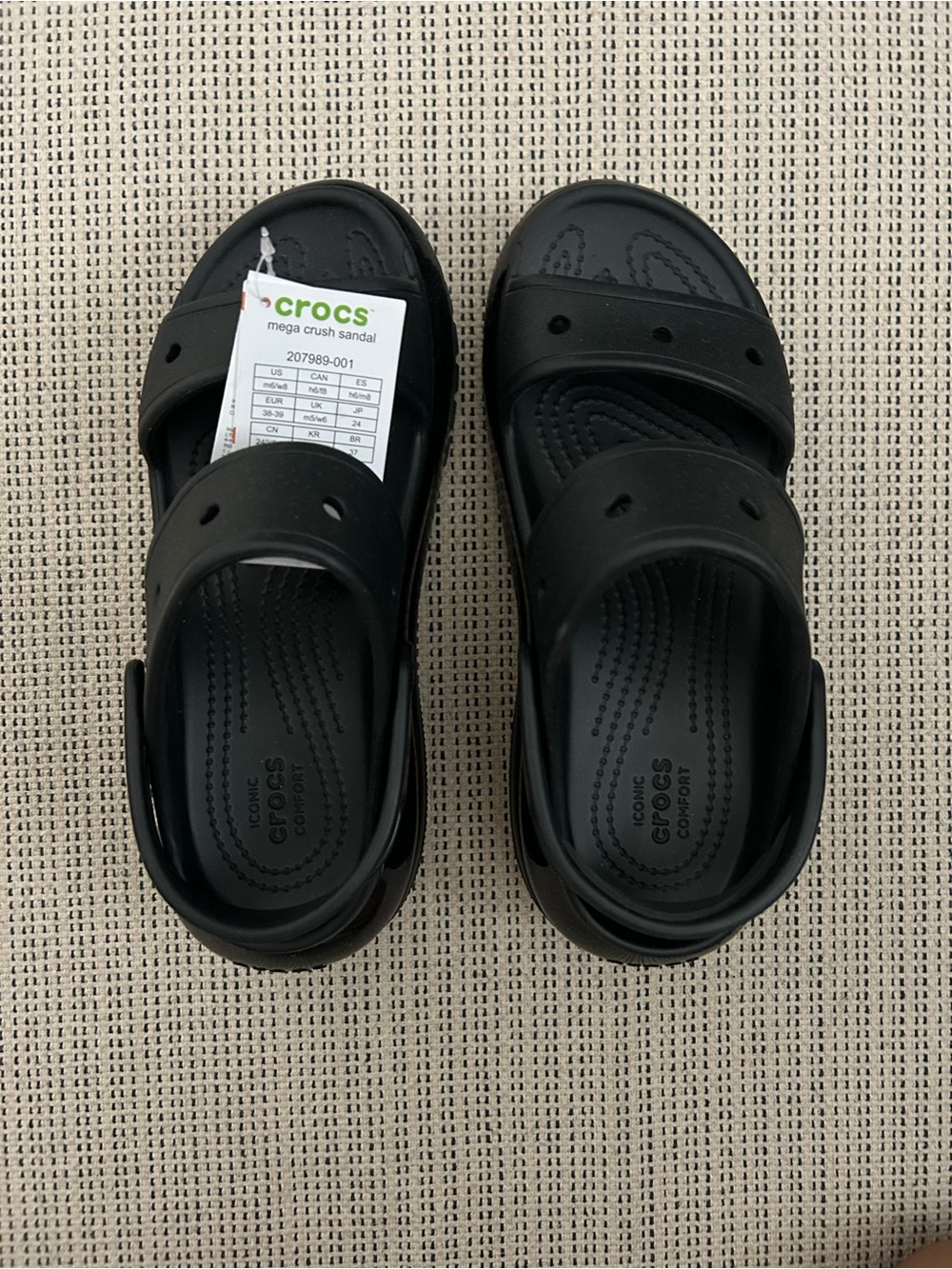 CROCS Black Mega Crush Slide Sandals
